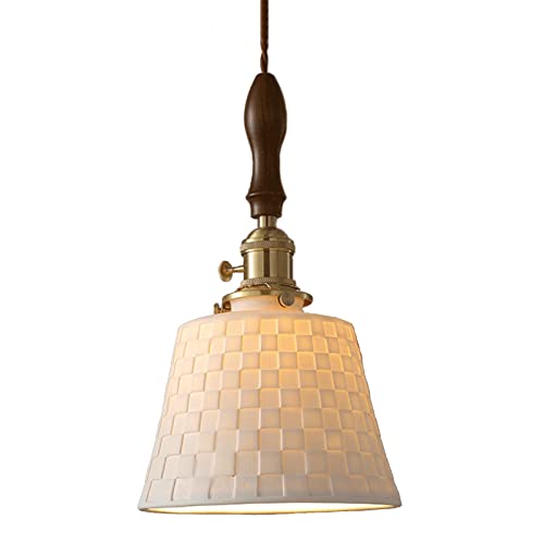 Lustre suspension en noyer pour éclairage de salle à manger