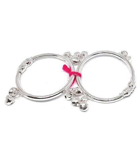 White Metal PLain Kada Pair Nazariya Nazarbattu Bachon Ke Liye Nazar Battu churi Plain Kada (Pair) Churi Bangle Churiyan Bangles.