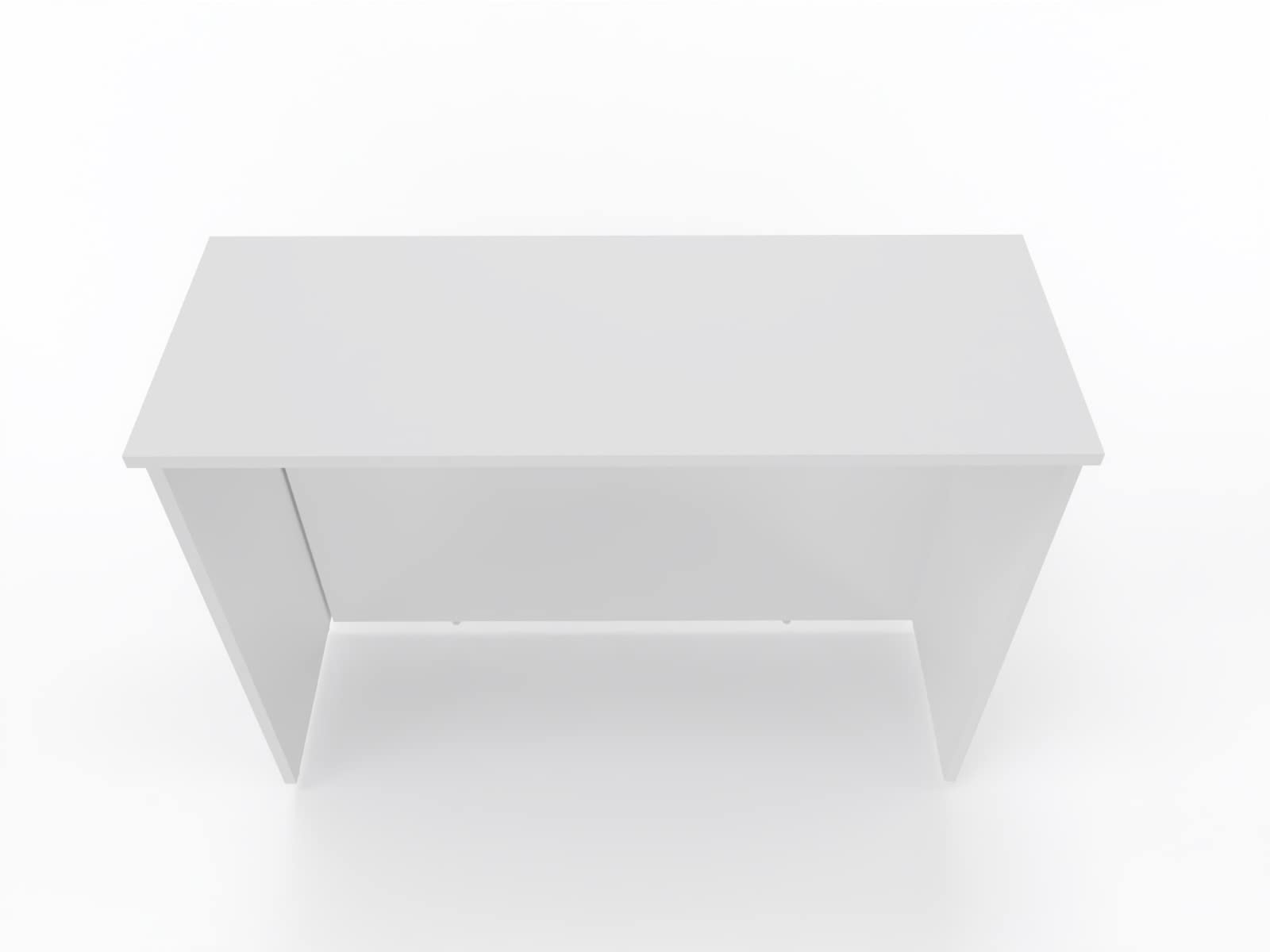 Bancone Reception lineare piano e fianchi in legno cm altezza 109 cm da negozio in melaminico, cassa e sale di attesa manifattura italiana alta qualità (l. 125cm, Bianco)
