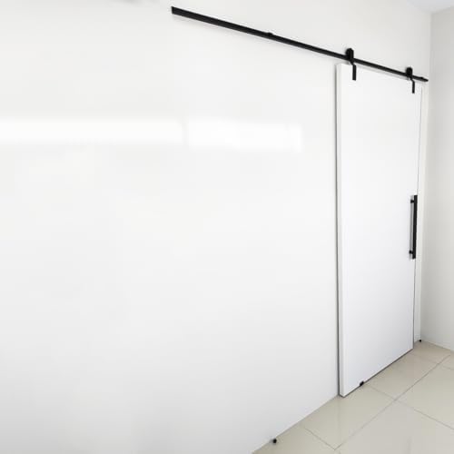 Porta Branca 1m + Kit De Correr 2m + Puxador Flat Preto