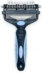 3-in-1 Deshedding Brush for Dogs , for Long Hair & Double-Coated Breeds,Combines Dematting & Detangling Rake,Slicker Brush & Straight Needle Comb,All-in-One Dog Grooming Brush for Medium & Large Dogs(Large,Blue)