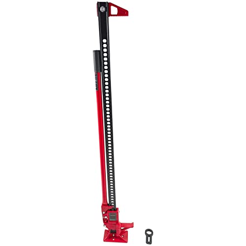 UERST 60 Inch Steel Farm Jack High Lift Ratcheting Off Road Utility, 6000 Lbs (3Ton) Capacity Red