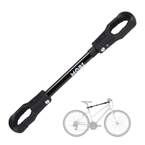 MOBI OUTDOOR Bike Bar Adapter for Bike Rack, Bike Cross Bar for Bike and Ebike- 70 LBS Wight Capacity, Adjustable Iron Steel Adaptor with Rubber Hooks