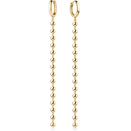 Gold Dainty Huggie Hoop Earrings 14K Gold Filled Simple Charm Evil Eye Earrings Open Drop Dangle Cross Coin Star Venice Snake Chain Hypoallergenic Tassel Earrings for Women