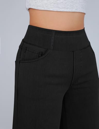 Simple Flavor Women's Wide Leg Jeans High Waisted Stretch Pull-on Baggy Denim Pants with Pockets4