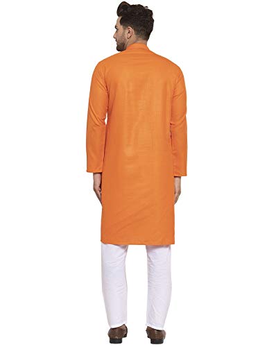 Image of KRAFT INDIA Men's Solid Cotton Rich Stylish Kurta Pyjama Set