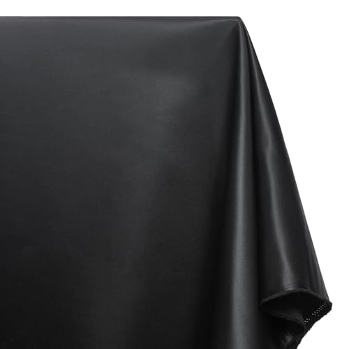 Peau De Soie Satin Fabric Matte 60 Inch 185 GSM Bridal Sewing Upholstery Polyester by The Yard - Black (1 Yard)