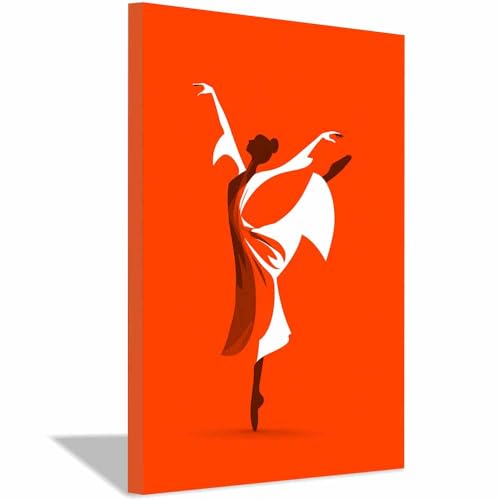 Déco murale salon avec cette toile danseur orange 20x30cm