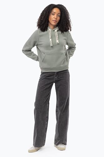 Sweatshirt à Capuche Femme Green Drawstring Hype décontracté