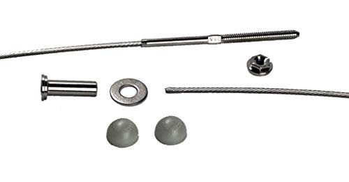 VistaView CableTec Fast & Easy 1/8 inch 10ft Cable Railing Kit - Stainless Steel 316 for Metal Posts - Complete System DIY Installation Kit - Gray End Caps