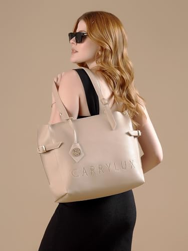 Image of Carrylux Women's Soft PU Tote Bag | Large Single Compartment Shoulder Handbag with Adjustable Strap | Office, College & Casual