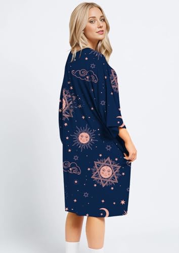 Image of KFUBUO Plus Size Nightgowns for Women Oversized Sleep Tshirts Dress Short Sleeves Sleepwear With Pocket Fit S-5XL