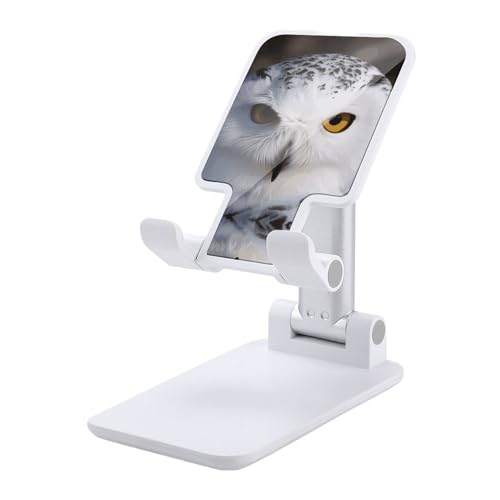 Support téléphone bureau pliable hibou enneigé pour smartphone