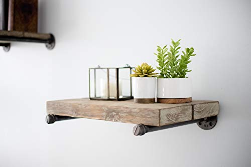 Rustic Pipe Decor Industrial Shelf Brackets – Set Of Six, Industrial Steel Grey Iron Fittings, Flanges And Pipes For Custom Floating Shelves, Vintage Hanging Wall Mounted Furniture Decorations #TOP4