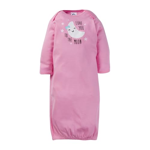 Image of Gerber Baby Girls 4-Pack Sleeper Gown - Soft Cotton Newborn Nightgowns, Elastic Hem Sleepwear Set for Infant Girls