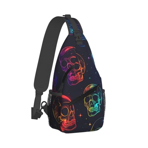 Bolso cruzado con diseño calaveras coloridas miniatura 2