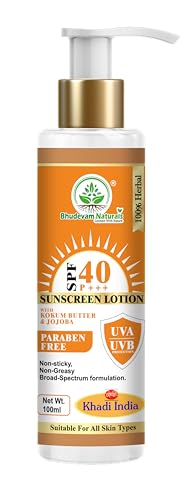Image of Khadi SPF 40 Sunscreen Lotion with Kokum Butter & Jojoba | Daily Use Sun Cream for Men & Women | Moisturizing & Fast Absorbing Formula For All Skin Types - 100ML