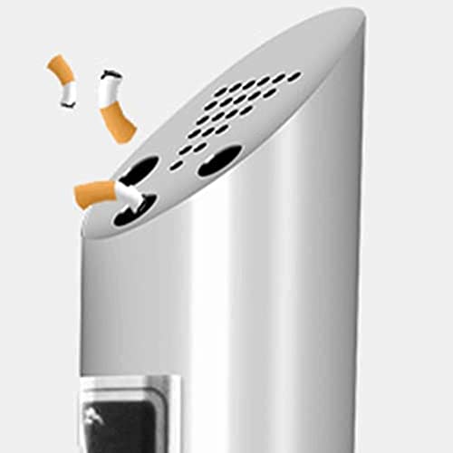 Stainless Steel Wall Mounted Trash Can - Outdoor Waste Receptacle for Commercial Use, Ideal for Shopping Malls & Offices, Durable Cylinder Design for Easy Disposal