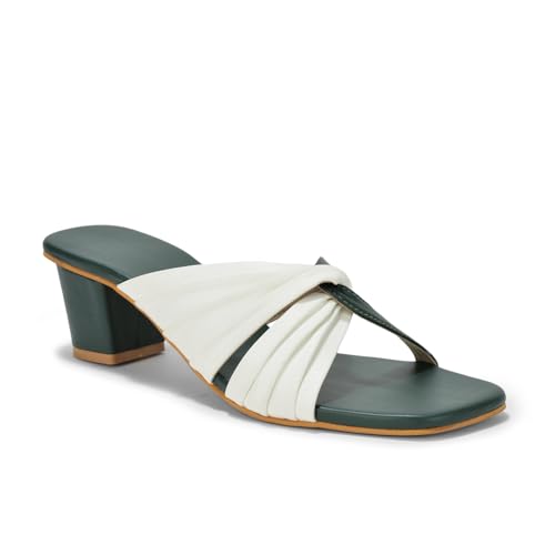 Image of Stylish Womens Synthetic Leather Heels | 2 Inch Heels Sandal for Womens & Girls | Comfortable & Lightweight Footwear