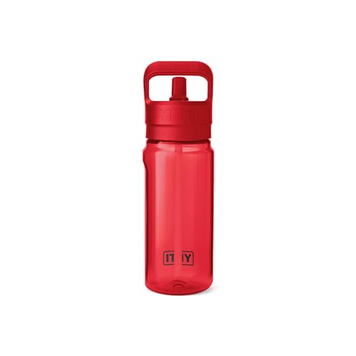 Image of YETI Yonder 600 ml /20 oz Water Bottle with Yonder Straw Cap, Rescue Red