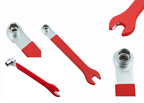 RVn ]ԃy_{bNX` y_ƃ{bNX` 14, 15mm S227mm 15MM PEDAL WRENCH AND 14X15MM BOX WRENCHES FOR CRANK FIXING BOLTS AND AXLE NUTS 