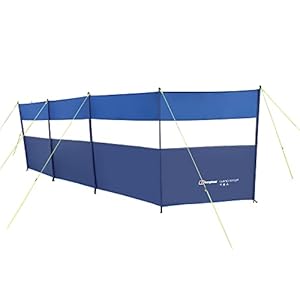 Berghaus Windstop with Clear Window Panels and Reflective Guylines, 5 Panel, 6 Metre, Waterproof, Structured Windbreak from the Air Tent Collection, Camping Equipment, 2000mm HH, Blue