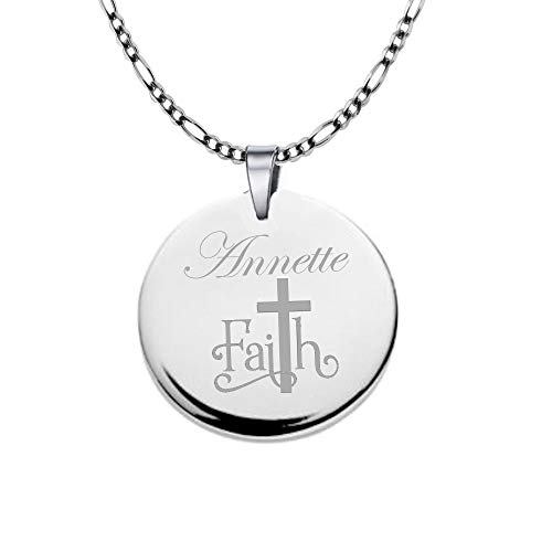Personalized Sterling Silver Circle Charm Pendant Disk with Necklace Custom Engraved Free - Ships from USA3