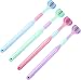 Calsgkspray 4 Pcs Colorful 3-Sided Toothbrush,Soft Bristle Toothbrush for Comprehensive Care of Teeth and Gums,Oral Care for Adults and Youth (Blue, Green, Pink, Purple)