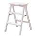 Stołki schodowe Składane stołki schodowe 3 dla dorosłych / seniorów, przenośna drewniana drabina schodowa do kuchni / sypialni Drewniana drabina może z łatwością przenosić stołki schodowe do wysokich łóżek 100 kg (białe)