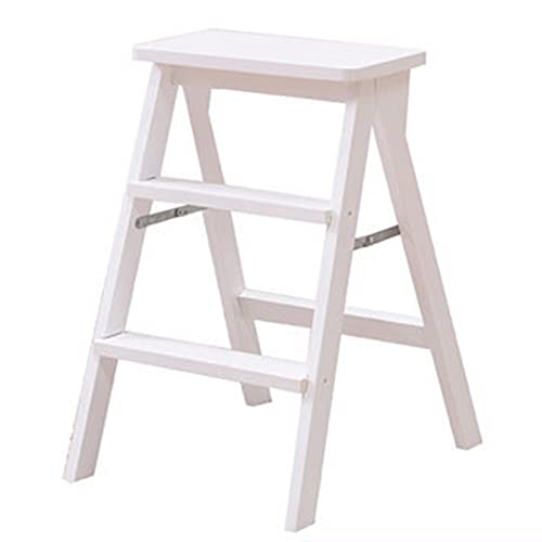 Taburetes Plegables Blancos y Madera Marca OUZVI