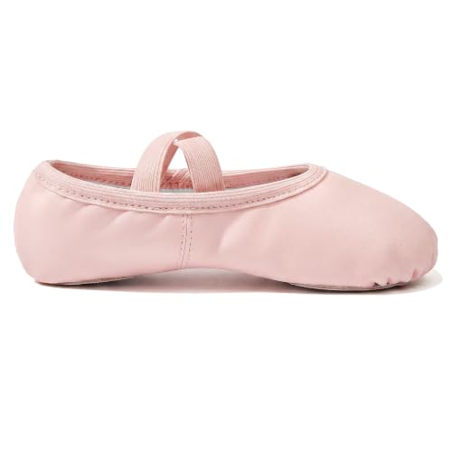 Stelle Toddler Ballet Shoes for Girls Boys PU Leather Lace-Free Dance Slippers for Little Kids/Big Kids(Ballet Pink 9MT)
