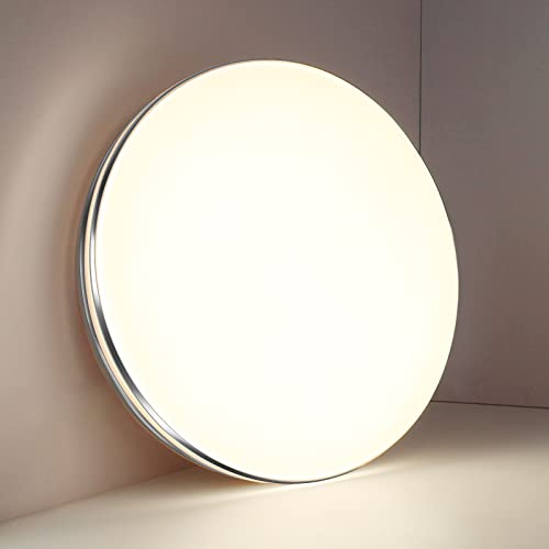 Deckenlampe 18W Tomosu LED Deckenleuchte IP44 Wasserfest Badlampe 4000K Naturweiß Badezimmerlampe 1600lm Lampen Ideal Cover