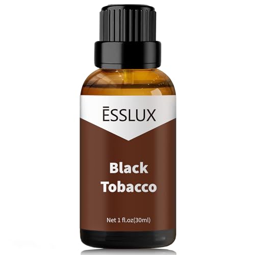 Black Tobacco Fragrance Oil - ESSLUX Essential Oils for Diffuser Candle Soap Making Scents Aromatherapy Scented Massage Perfume for Humidifier Home Fragrance 1 fl oz