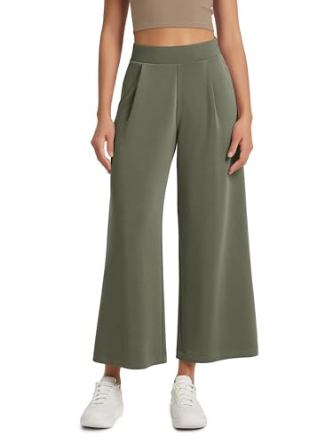 ODODOS Modal Soft Wide Leg Cropped Pants for Women High