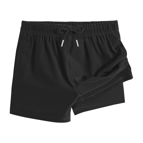 Swim Shorts for Girls Quick Dry High Waisted Trunks with Compression Liner Drawstring Beach Board Shorts Swim Bottoms
