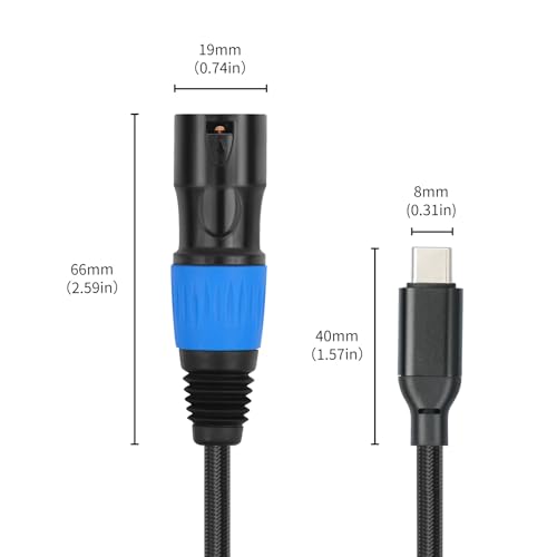 GZLMMY Type C to XLR Aux Audio Cable Plug and Play USB Type-C Male to XLR Male Connector for Amplifier Speaker Mixer Console (2M/6.5Ft)