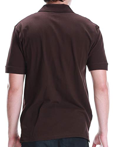 Men's Polo Shirt - Short Sleeve Regular Fit Classic Pique Solid Casual 3 Button Collared Top2