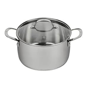 Swiss Diamond Stainless Steel 5.3 Quart Dutch Oven with Lid – Professional Cooking, Soup, & Stock Pot Evenly Distributes Heat – Oven- & Dishwasher-Safe, Mirror Finish