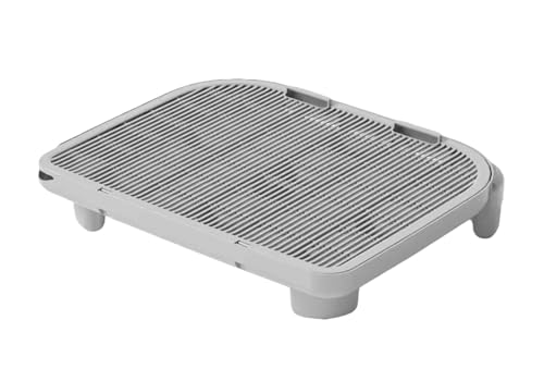 猫トイレステップ お掃除簡単ステップトレー ネコトイレ専用 猫砂漏れ防止 短い足猫用トイレ 便利グッズ 猫砂の飛散防止 ペット滑り止めマット (15cm,紳士グレー)