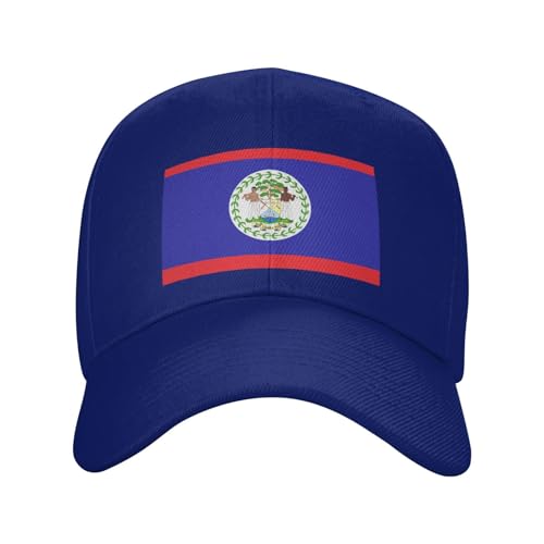 Casquette de baseball réglable avec drapeau du Belize pour homme et femme, bleu, Taille unique