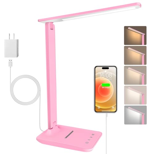 Joyshie Lámpara Led Escritorio, Flexo De Escritorio Con Luz Nocturna, Lampara De Escritorio Con Control Táctil, Puerto De Carga Usb, 5 Niveles De Luminosidad 5 Modos Rosa Tercera Generación Joyshie Lámpara Led Escritorio, Flexo De Escritorio Con Luz Nocturna, Lampara De Escritorio Con Control Táctil, Puerto De Carga Usb, 5 Niveles De Luminosidad 5 Modos Rosa Tercera Generación
