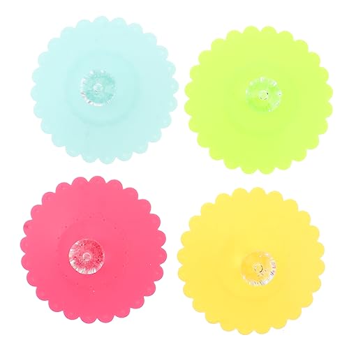 PartyKindom 6 Piezas Tapa de taza de silicona Cubrir tazas de viaje con tapa Bebiendo tapa de la taza tazas cafe cristal tazas cristal cubierta de la taza de silicona tapas de vasos de bebida