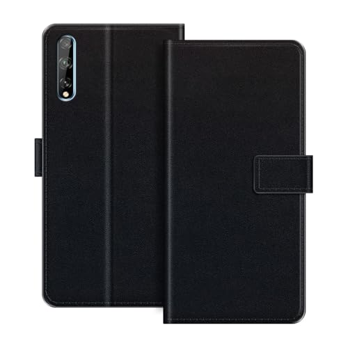 ESACMOT Funda de Cartera de Cuero Compatible con Huawei Honor 30i Funda Tipo Libro con Tarjetero y Soporte, Cierre Magnético, Estilo Folio Resistente a (Negro)