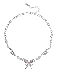 OJERRY Y2K 90s Grunge Cool Aesthetic Indie Butterfly Pendant Mixed Faux Pearls Necklace Rave Cottagecore Jewelry Fashion Gifts Things Trendy Stuff for Women Teen Girls Girlfriend in Her Their 20s