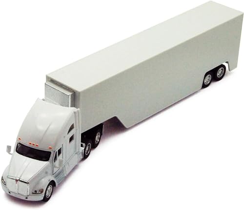 Carritos, Toy Kinsmart - Camión portacontenedores Kenworth T700, blanco, 1302WW, réplica de modelo fundido a presión a escala 1/68