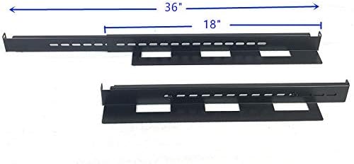 RAISING ELECTRONICS Rack Mount Supporting Rails L-Shape 1 Pair Adjustable Depth 21.5inch-35inch Deep