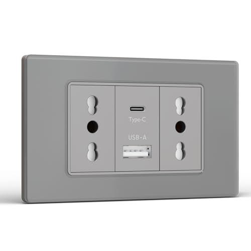 BSEED Prese Elettriche da Muro, Presa Bipasso con USB A e USB C,...
