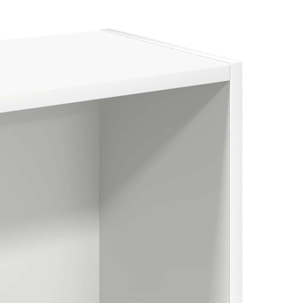 Bücherregal Weiß aus Holzwerkstoff 80x24x75 cm, 2-Fächer-Design, stabiles Aufbewahrungsregal, vielseitiges Wand- und Büroregal für Bücher, Cubes und Dekoration