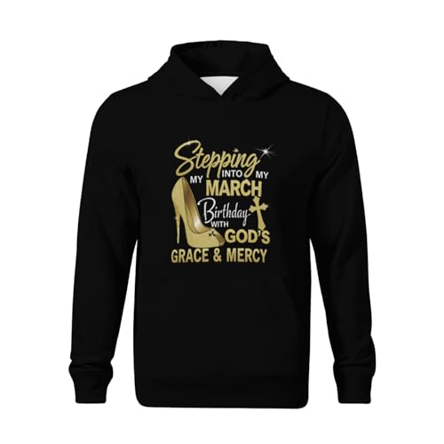 Kids March Queen Stepping Into My March Birthday Boys Girls Lightweight Kangaroo Pocket Hoodies2