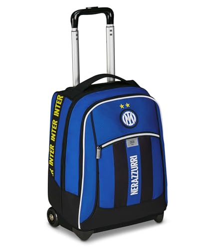 Seven Inter Big Trolley Calcio Scuola Fisso, Blu, 2 in 1, Doppio Uso, Trolley e Zaino, Scuola Elementare e media, Per bambini e ragazzi, Prodotto ufficiale, Idea regalo
